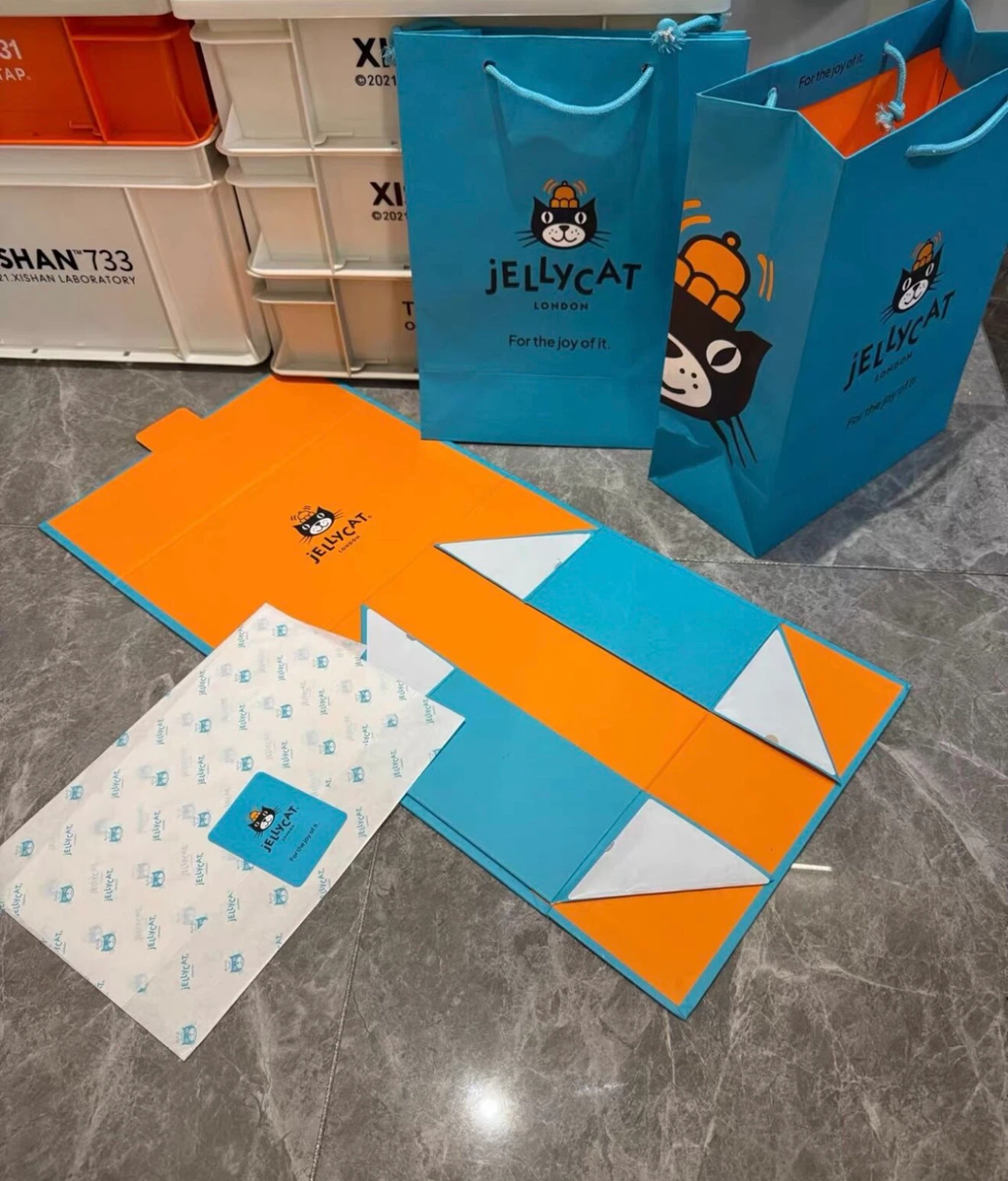 Jellycat Gift Box Set, Premium Plush Toy Packaging Box with Gift Bag & Wrapping Paper, 3 Sizes Available for Stuffed Animal Doll Present