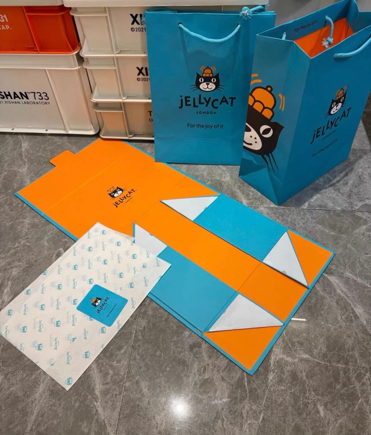 Jellycat Gift Box Set, Premium Plush Toy Packaging Box with Gift Bag & Wrapping Paper, 3 Sizes Available for Stuffed Animal Doll Present